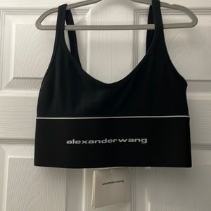 Brand new with tags Alexander Wang logo elastic bra in ribbed jersey